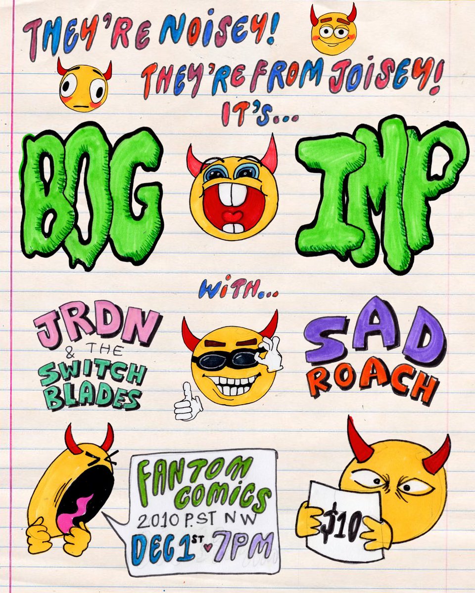 kicking off December with Fantom’s first punk show—7pm on Dec 1st 😵‍💫 lineup:
• Bog Imp (NJ)
• Jrdn and the Switchblades (Bmore)
• Sad Roach (DC)
$10 tickets at link here, or purchase at the door: stores.comichub.com/fantom_comics/…