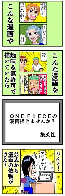 ワンピースの漫画を
描かせていただきました 
