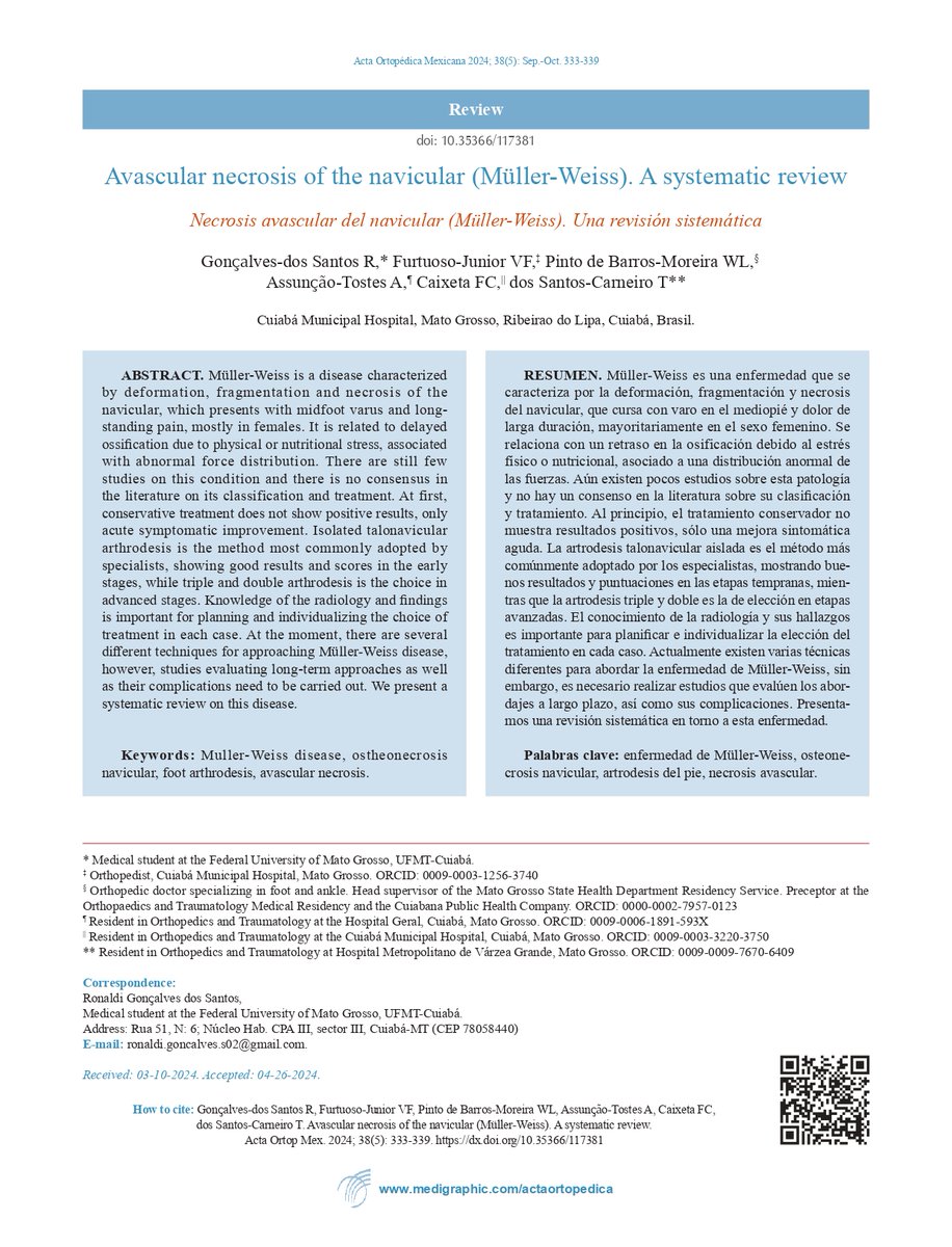 Acta Ortopédica Mexicana (AOM) tweet media