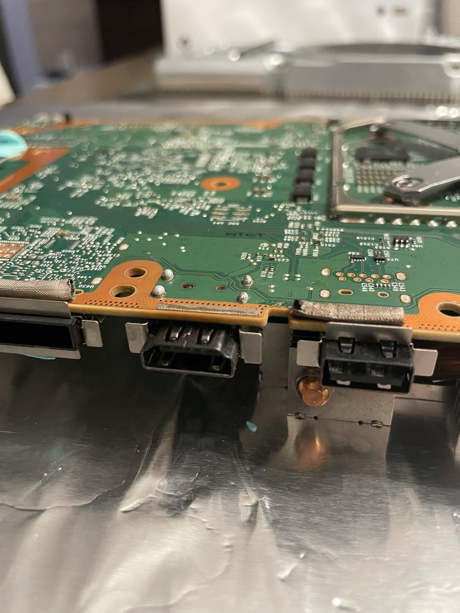 SeeRudy's tweet photo. @GameStopHelp @gamestop nice to see that the Xbox you sent had already had the hdmi replaced once… and it’s your bad repair that broke again…. Also I can see where your soldiering iron burnt the pad on the usb foam beside the hdmi you replaced. @Microsoft @XboxSupport @Xbox https://t.co/F4WQYWRAqH