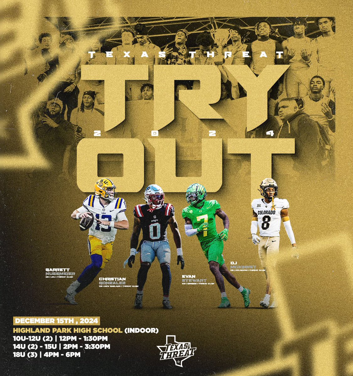 When: December 15th ( Sunday ) 
Where: Highland park Hs ( indoor ) 
Ages :10u-18u 
Registration: docs.google.com/forms/d/e/1FAI…