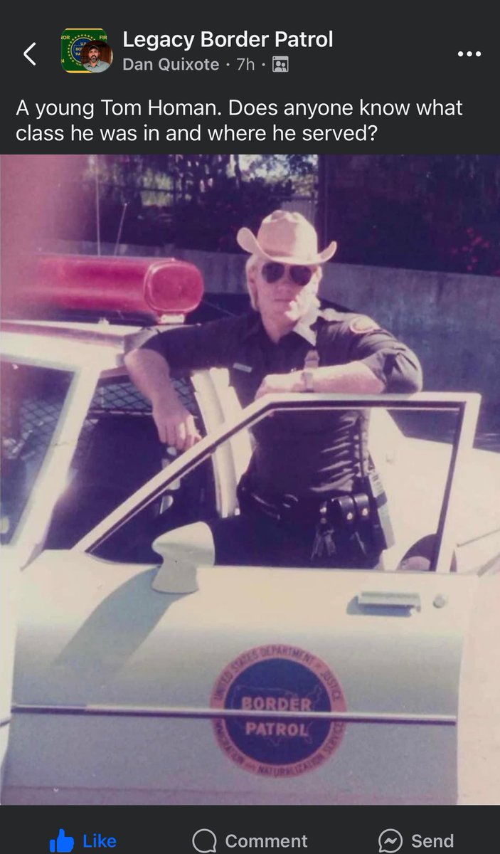 adon7X's tweet image. a young Tom Homan. He is what is known as a "one-patcher" in BP circles- the ultimate respect. meaning he was Border Patrol before 9/11 when they merged with newly formed DHS/CBP...part of old ways, legendary days...before  two separate patches on green uniforms (Border Patrol…