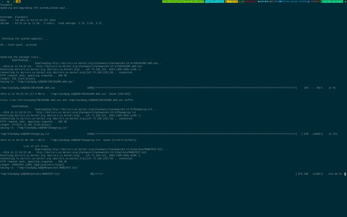 unixbhaskar's tweet image. Nahhh....nothing much ...😁

#slackware #linuxadmin #opensource