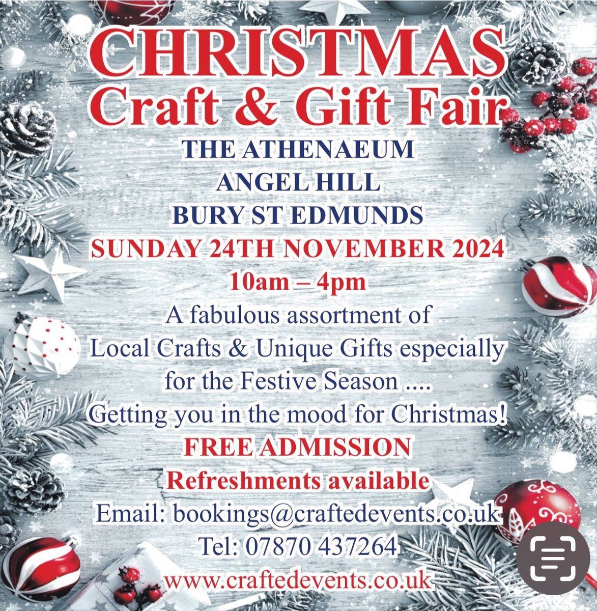 BuryStEdsCraftF's tweet photo. Just under 2 weeks #christmas #craft #gift #fair #theathenaeum #burystedmunds FREE ADMISSION….Open from 10am 🎄🎁🎄#shopping https://t.co/wMe4yse5YW