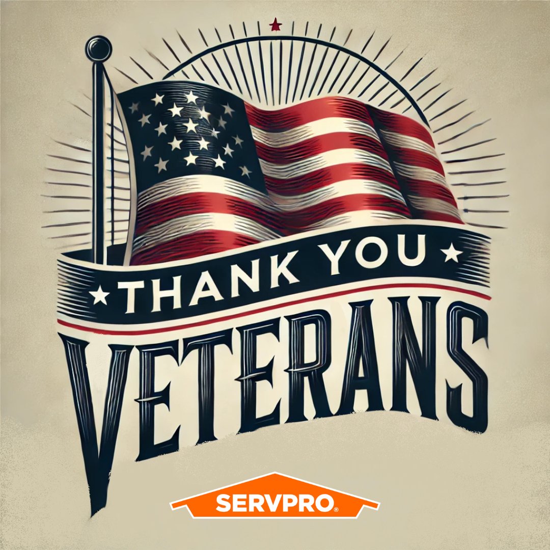 Honoring the courage and sacrifice of our veterans today and every day. Thank you for your service. 🇺🇸 

#VeteransDay #ThankYouVeterans #Servpro #Gratitude #BeverlyCapeAnn