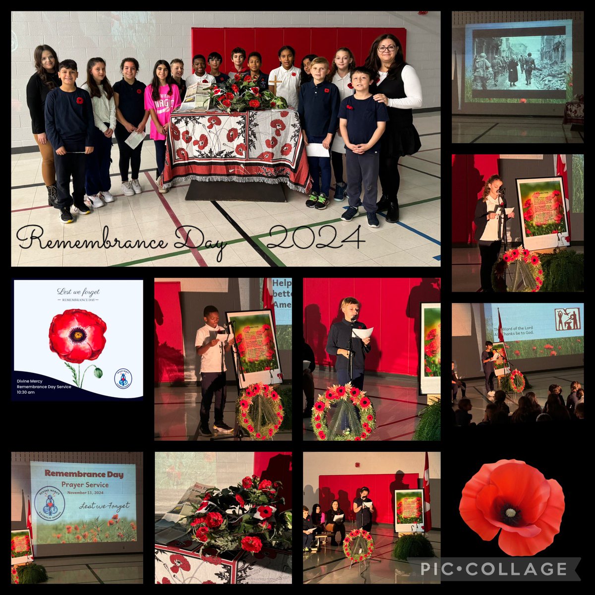 🕊🙏Ms. Di Matteo’s Gr 6 students led our school community in a reverent liturgy today, in honour of Remembrance Day. United in prayer, our hope in the peace of Christ shines through.♥️
Divine Mercy Remembers. 
Lest We Forget.🕊<a href="/angelasaggese9/">Angela SAGGESE</a> <a href="/SO_AIafrate/">Anna Iafrate</a> <a href="/YCDSB/">York Catholic District School Board</a>