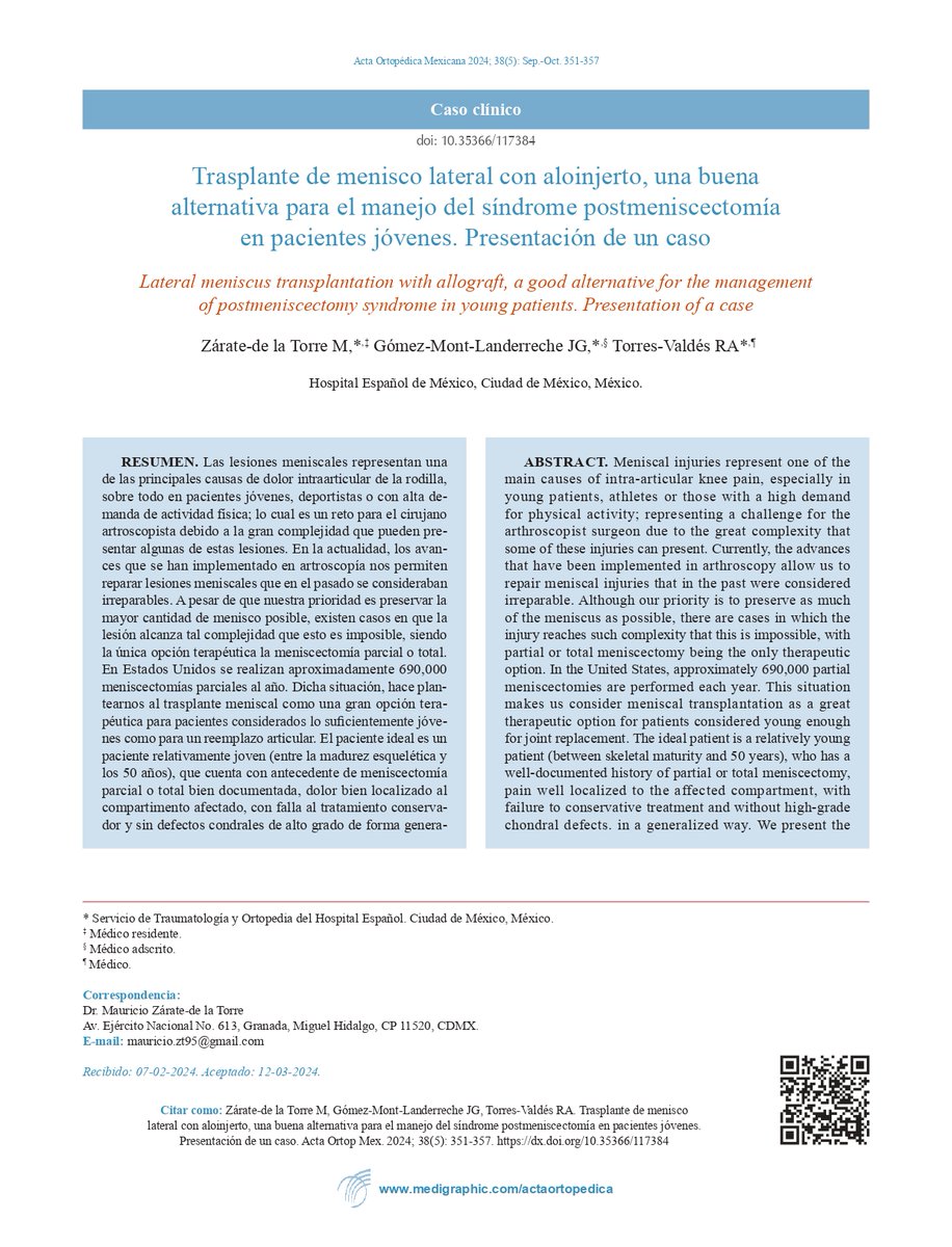 Acta Ortopédica Mexicana (AOM) tweet media