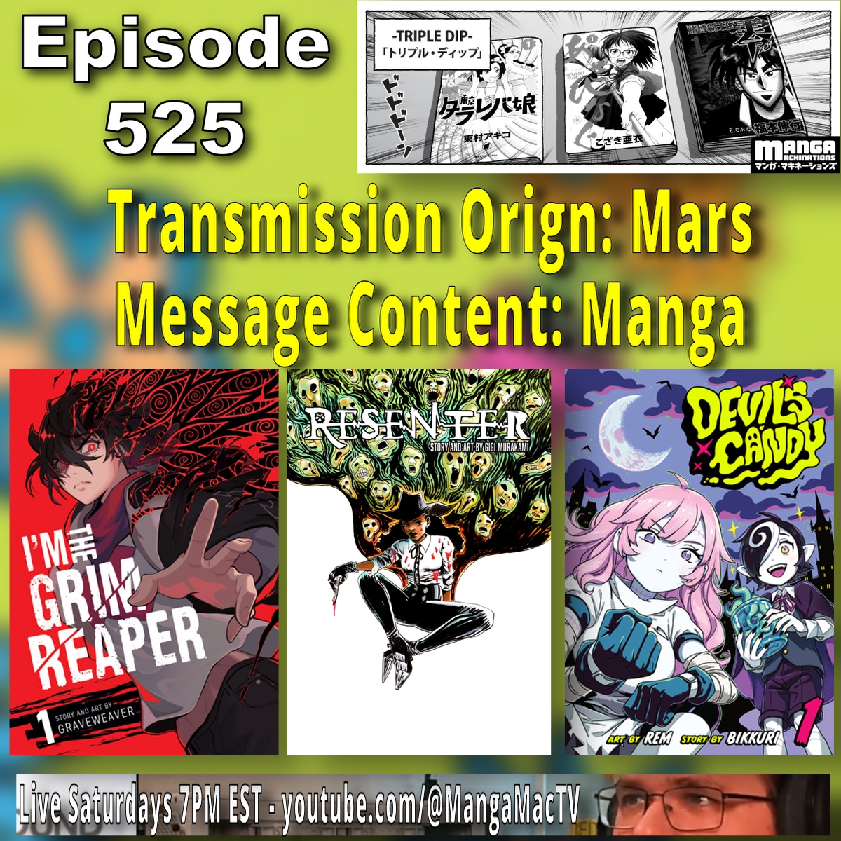 MangaMacPodcast's tweet photo. 🆕Podcast Episode!
🌼Transmission from Mars
📚 #resenter #devilscandy #imthegrimreaper
⬇️ Download now: https://t.co/2cdySuoYej https://t.co/OHI6iZxEtu