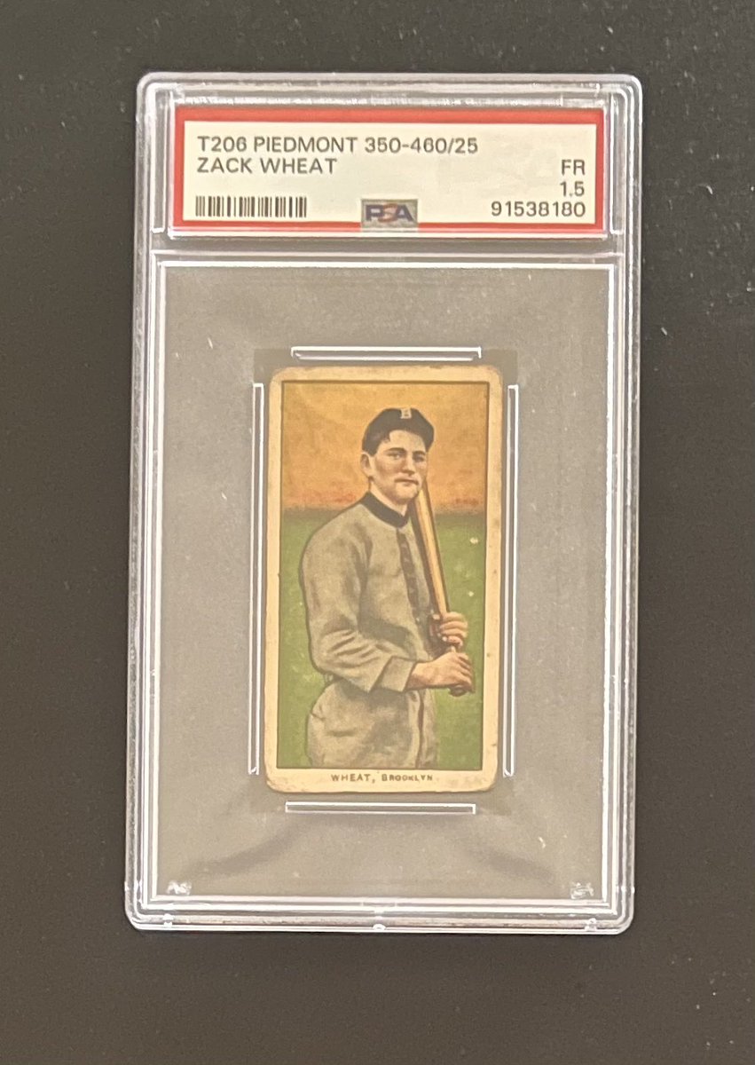 Tec872's tweet image. Such a great mailday today. I missed the delivery on Saturday but I’m happy to have my first Heritage auction win in hand for the T206 Set build. The fact that it’s a HOF RC is just icing on the cake. So happy with this Zack Wheat. #vintage #thehobby #setbuilder