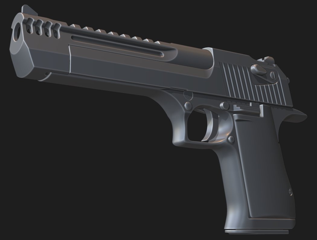That's the high poly for the Desert Eagle done with.