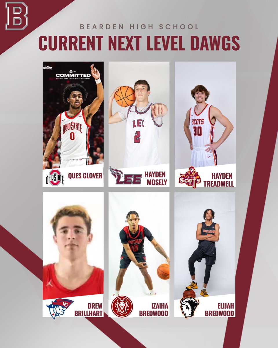 Over 50 former Bearden Dawgs have entered the college ranks as hoopers!

With the College 🏀 Season moving into full swing, we wish all the best to our current next level Dawgs!! 🔥

#StayHealthy #ShowOut
#ADawgsLife #CollegeBasketball