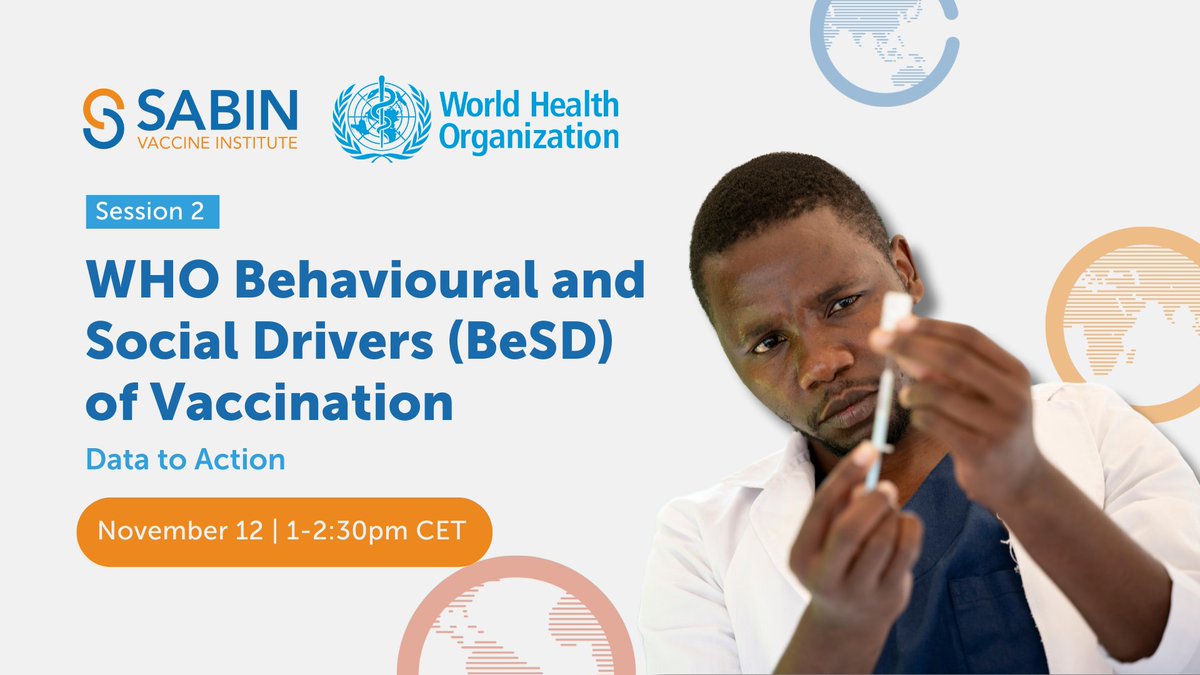 sabinvaccine's tweet photo. Join us tomorrow for "Data to Action" — the second of our two-part webinar series with @WHO about the behavioural and social drivers of vaccination (BeSD). 

Register today ⤵️ 
https://t.co/1nNB5SrhfA https://t.co/8OrnPIjXfe