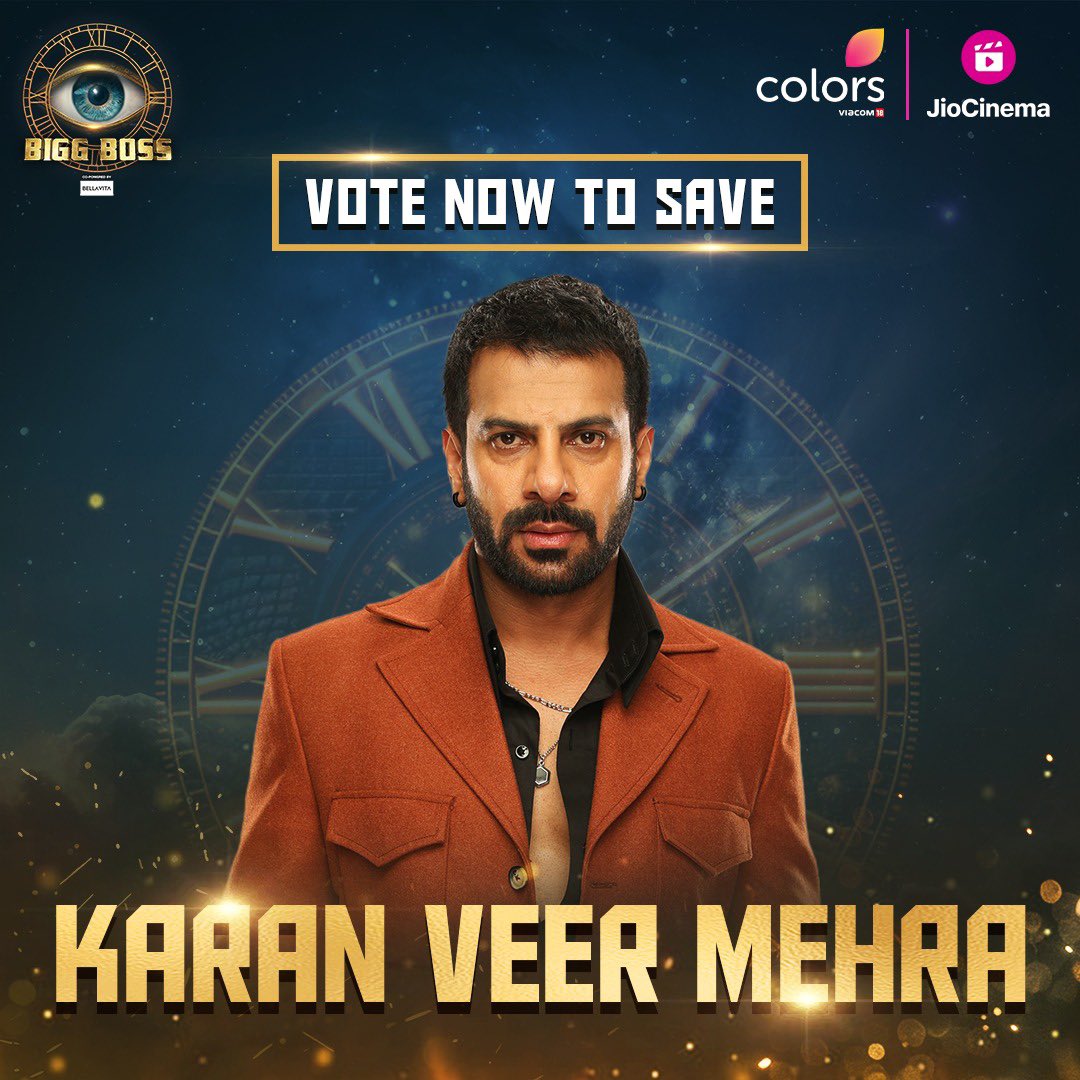 BiggBoss24x7's tweet photo. #BiggBoss18 Elimination Week' 6 

Repost &amp; Like if you're voting for #KaranveerMehra

Voting lines open till friday 10am. 

#BiggBoss #BB18 #SalmanKhan https://t.co/FgRdpDiRED