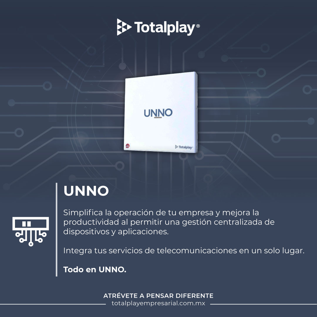 Con UNNO de la Unidad Empresarial y de Gobierno de Totalplay combina funciones de red virtualizadas como SD-WAN, firewall y ruteo.​
¡Descubre como UNNO puede transformar la conectividad de tu empresa!​
Obtén línea directa con nuestros especialistas al 800 188 0002.