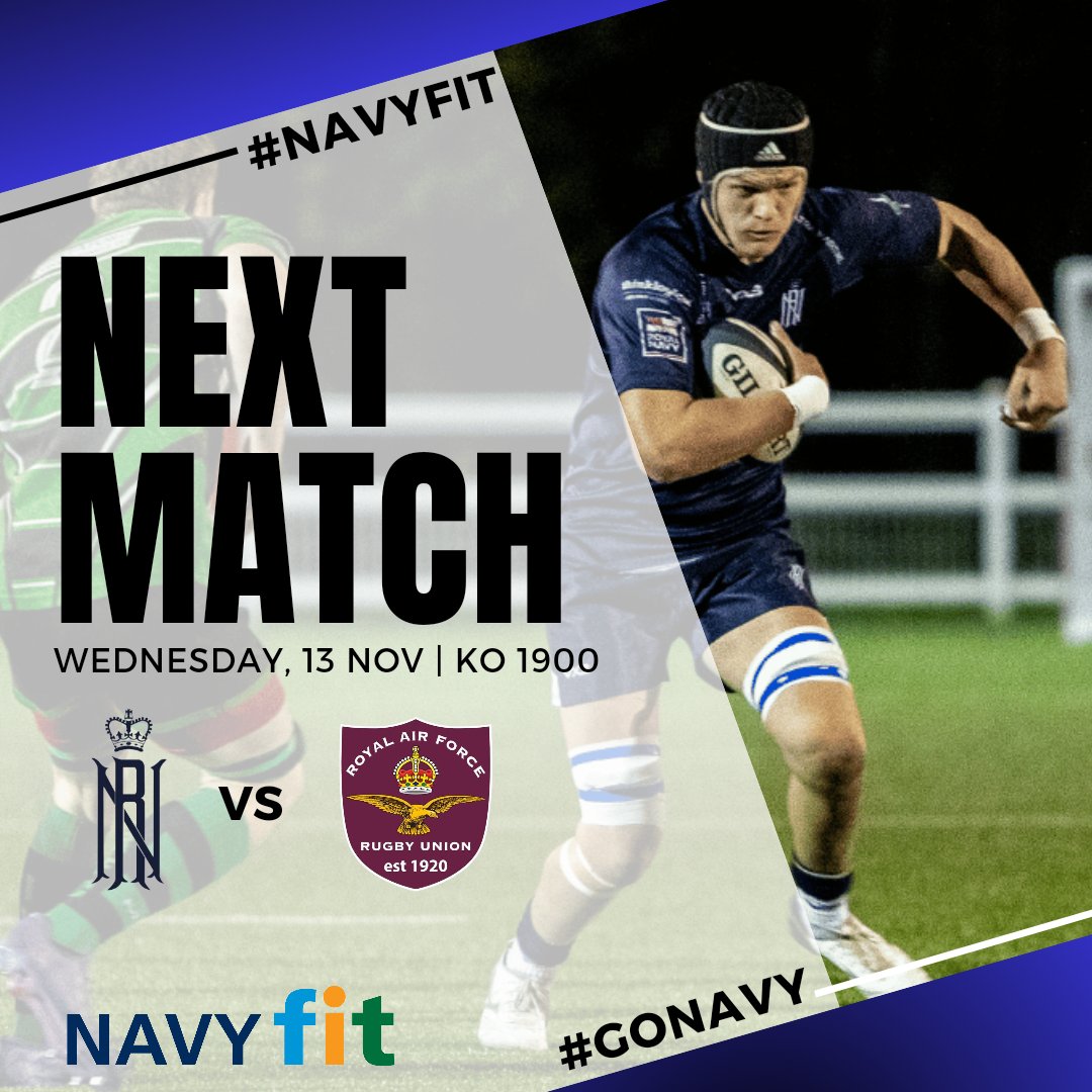 RNRugby's tweet photo. #NavyRugby U23s host @RAFRugbyUnion at USSG for the first of this season's Inter Service Championships Rugby fixtures.

Here's the details:

📅 13 Nov
🕐 1900
📍 Burnaby Road, PO1 2QB

The bar will be open. All are welcome!

#GoNavy #NavyFit #Portsmouth

📷 @JarradHphoto https://t.co/LlManUIqSN