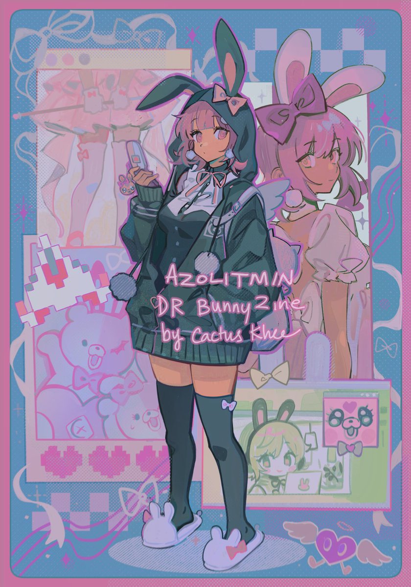 never posted this but I participated in <a href="/cactuskhee/">khee chuu 🧀🐭</a>'s bunny girl zine hehehe I drew chiaki 🥺