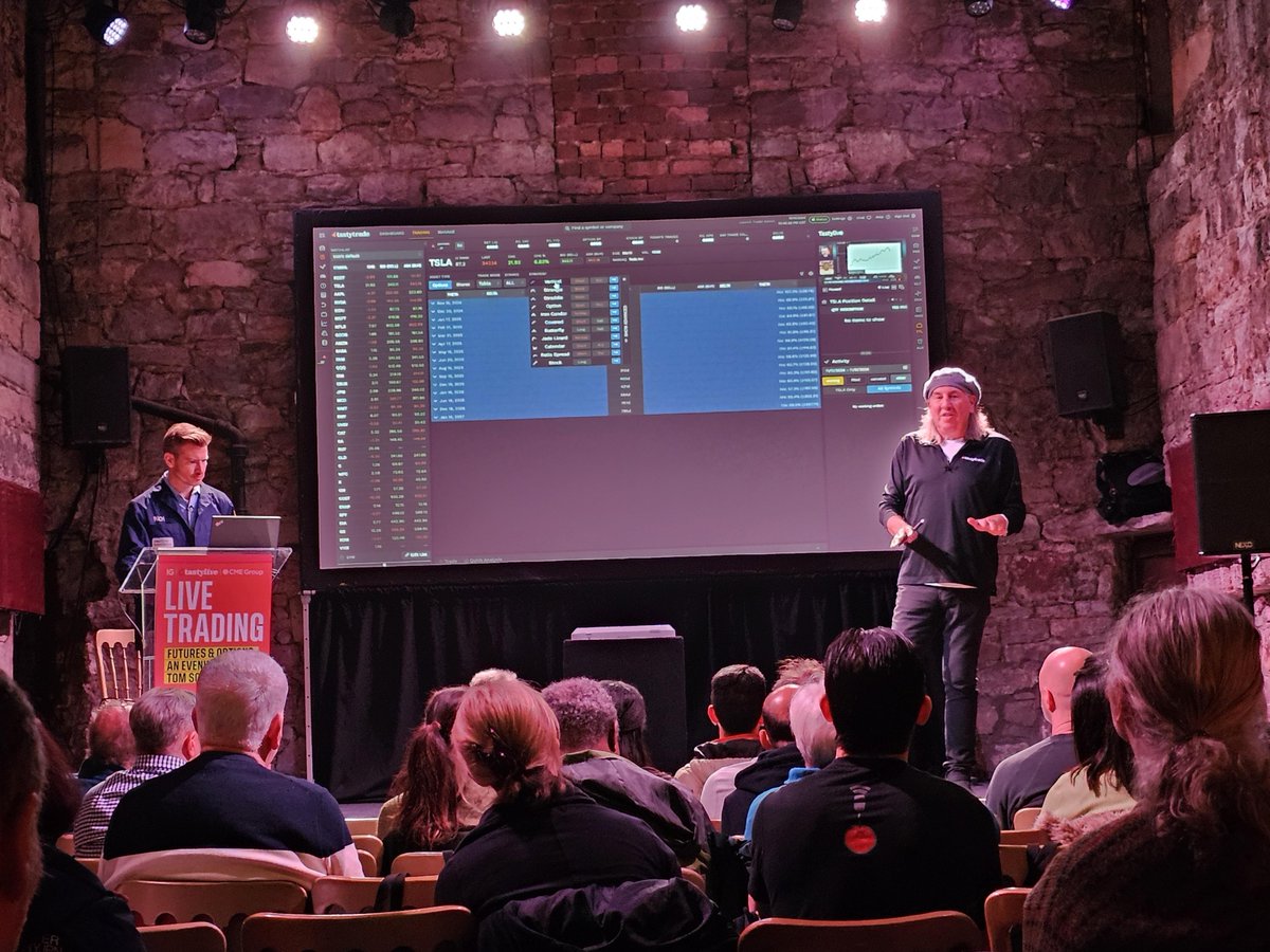 traderBRIT's tweet photo. The first stop on the 'An Evening of Live Futures and Options Trading with Tom Sosnoff' UK and Dublin tour is The Caves in Edinburgh! What an incredible space! It has been lovely to meet all the Scottish #tastytraders. https://t.co/3ukNDhUeeT