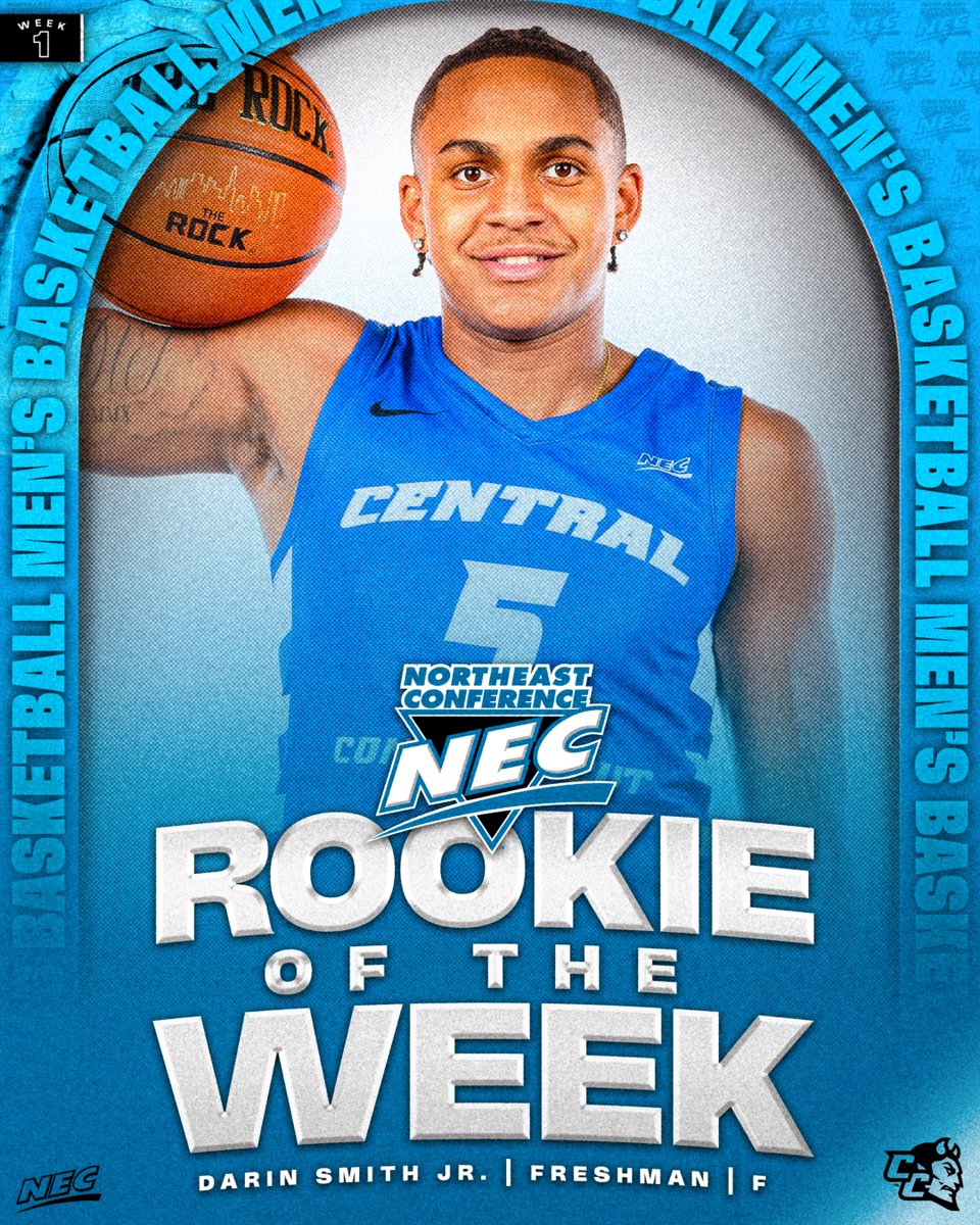 Northeast Conference (@necsports) on Twitter photo ๐๐
The #NECMBB Rookie of the Week is ๐๐๐ซ๐ข๐ง ๐๐ฆ๐ข๐ญ๐ก ๐๐ซ. from <a href="/CCSUBlueDevils/">CCSU Blue Devils</a>โผ๏ธ
ยป Buried clutch 3P late in CCSU's ๐ opening win at Saint Joseph's
ยป Scored 13 points on 6-8 shooting & had 2 steals vs. SJU
ยป Averaged 6.5 ppg, 2.0 rpg & shot 54.5% from field
#NECelite ๐๐
The #NECMBB Rookie of the Week is ๐๐๐ซ๐ข๐ง ๐๐ฆ๐ข๐ญ๐ก ๐๐ซ. from <a href="/CCSUBlueDevils/">CCSU Blue Devils</a>โผ๏ธ
ยป Buried clutch 3P late in CCSU's ๐ opening win at Saint Joseph's
ยป Scored 13 points on 6-8 shooting & had 2 steals vs. SJU
ยป Averaged 6.5 ppg, 2.0 rpg & shot 54.5% from field
#NECelite