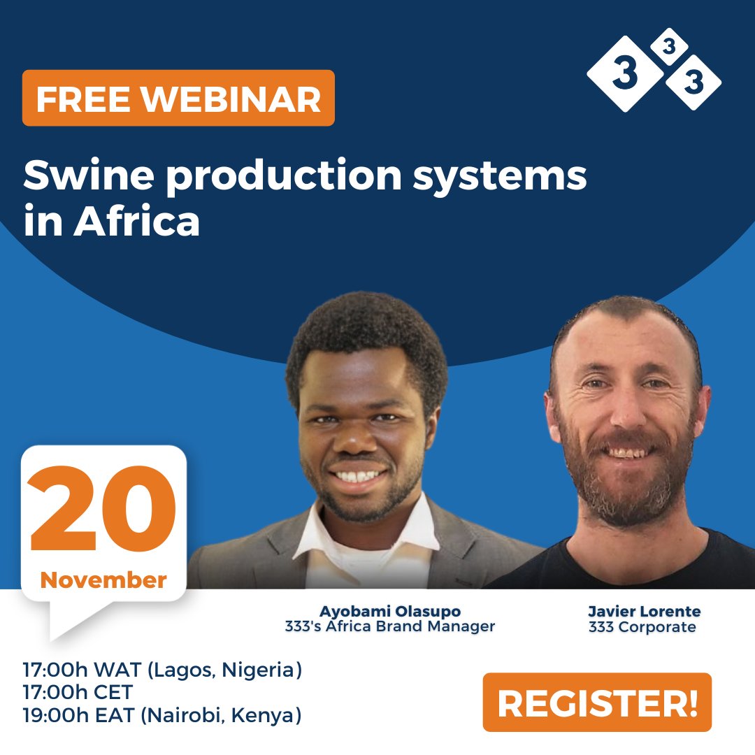Gain insights into the diverse swine production systems across Africa. This session will explore the strengths and limitations of unique regional methods in Northern, Eastern, Central, Western, and Southern Africa. 🌍 

📅 Sign up now to secure your spot! pig333.com/events/africa-…