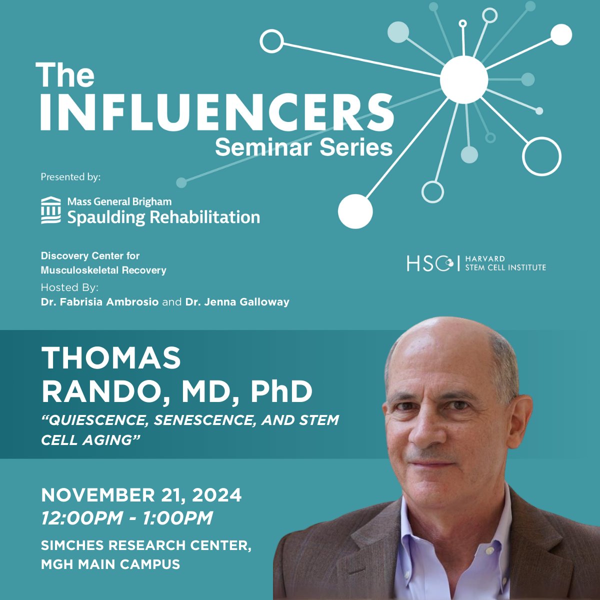Discovery Center for Musculoskeletal Recovery (@spauldingmsk) on Twitter photo 10 DAYS AWAY - Join us on November 21st for The Influencers Seminar Series featuring Dr. Thomas Rando, <a href="/UCLA/">UCLA</a>. Save your seat today at: forms.gle/VFEC8Uk4grpNe2… <a href="/SpauldingRehab/">Spaulding Rehab</a> <a href="/harvardstemcell/">HSCI</a> <a href="/MassGenBrigham/">Mass General Brigham</a> 10 DAYS AWAY - Join us on November 21st for The Influencers Seminar Series featuring Dr. Thomas Rando, <a href="/UCLA/">UCLA</a>. Save your seat today at: forms.gle/VFEC8Uk4grpNe2… <a href="/SpauldingRehab/">Spaulding Rehab</a> <a href="/harvardstemcell/">HSCI</a> <a href="/MassGenBrigham/">Mass General Brigham</a>