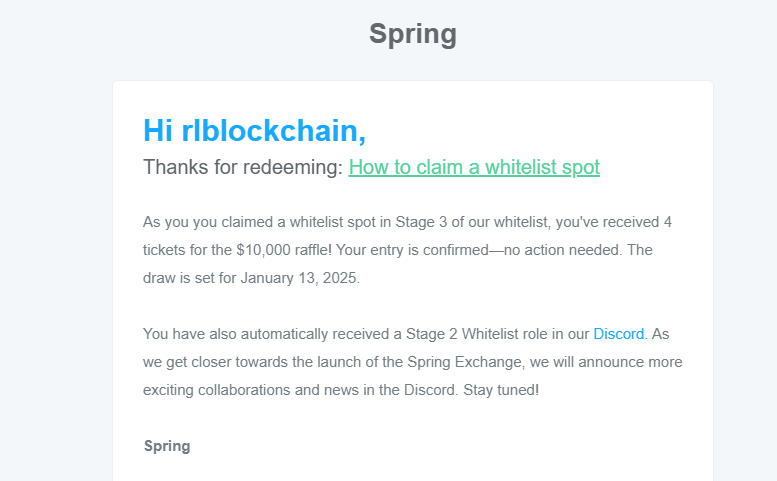 RL__Blockchain's tweet photo. Spring Exchange Whitelist Registration
(3308/5000 spots claimed)
Reward: $10,000 Raffle
Time: 5 mins | $0 cost
-Visit: https://t.co/FZUiwZr6Fo
-Sign Up
-Follow on X
-Join & verify on Discord
Receive a confirmation email
#SpringExchange https://t.co/GBTniJwIQ5