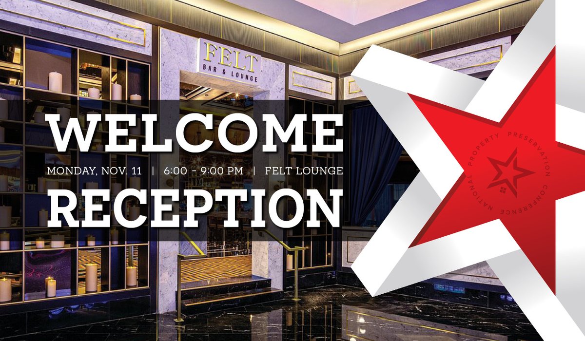 NPPConf's tweet photo. Join us tonight as we kick off the 20th Anniversary of the National Property Preservation Conference with cocktails, heavy hors d'oeuvres, and entertainment at Felt Lounge in the MGM Casino!

#NPPC2024 #20Years #WelcomeReception #PropertyPreservation #MortgageFieldServices https://t.co/WtJxxRJuZb