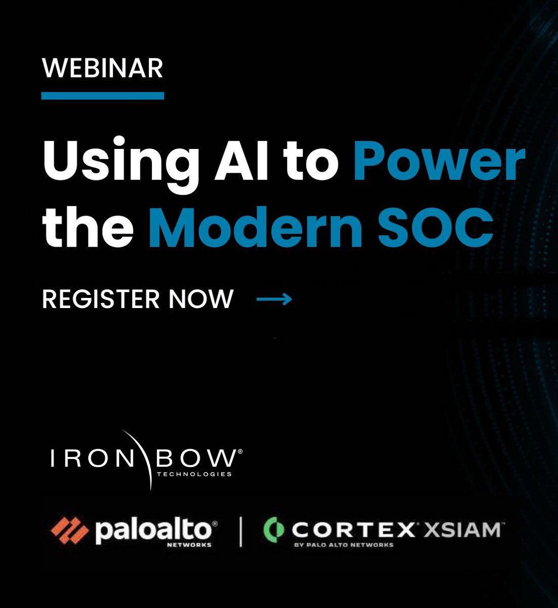 Iron_Bow's tweet photo. ✨ Elevate your SOC with AI! Join us Thursday for a webinar to learn:
• How to consolidate your security tools into one command center
• Strategies to boost analyst productivity
• Best practices for improving incident response
https://t.co/fYLO9yeki4 
#NGSP #WhatWeDoMatters https://t.co/AQjYJW2QH3