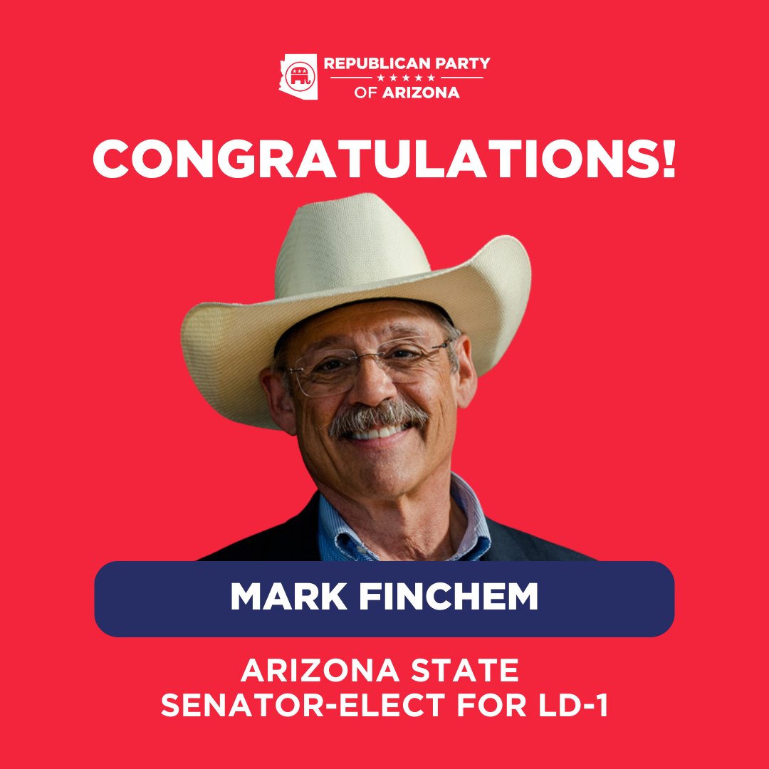 AZGOP's tweet image. Congratulations @RealMarkFinchem on VICTORY in #LD1!