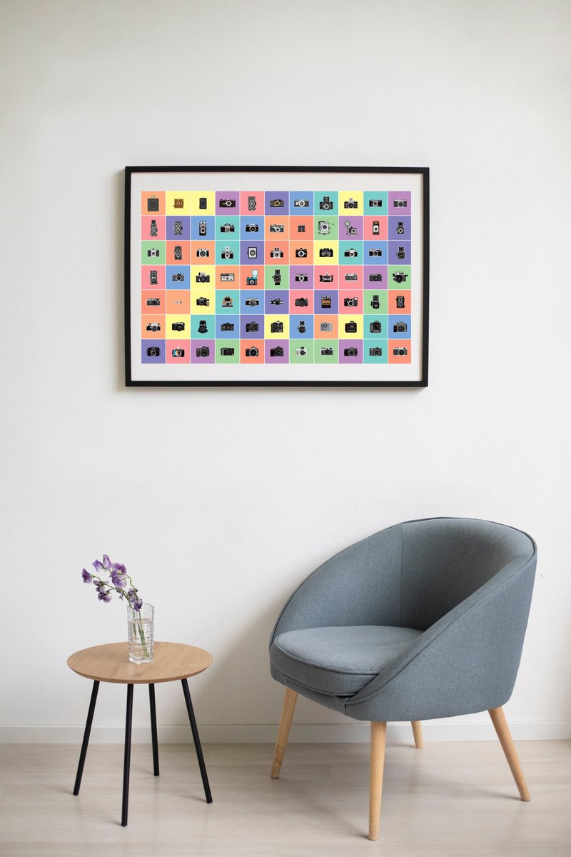 I've created this retro art piece which I will call 'A brief photography history of time'. It showcases some of the key camera models in photography history. Thinking of selling this print on Etsy. Is this something I should release? Any feedback will be greatly appreciated...🙏