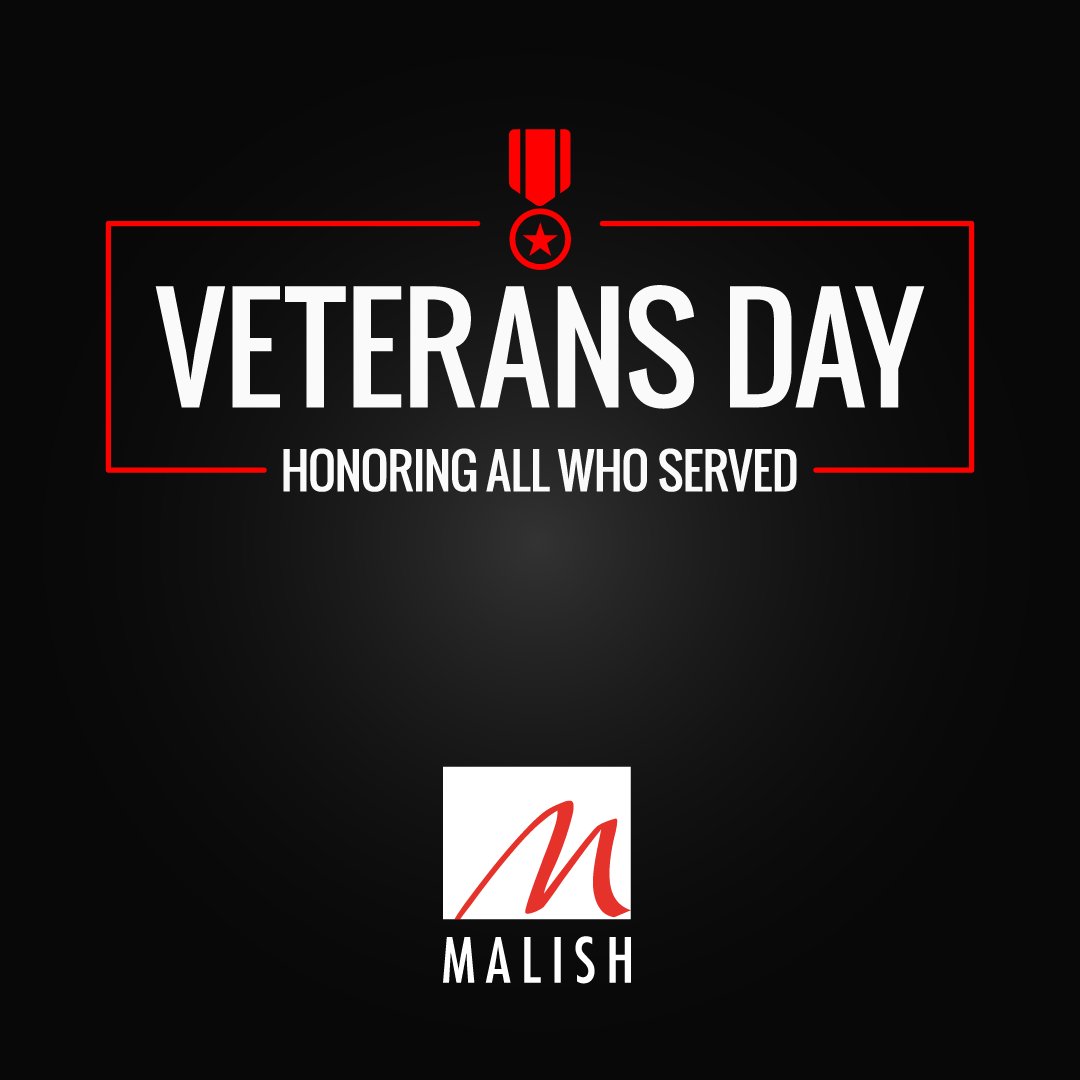 MalishCorp's tweet photo. Today, we’re taking a moment to honor our veterans and thank them for their service. We’re grateful for all who’ve served and the sacrifices they’ve made.

#VeteransDay #ThankYouVeterans #malishmonday #grateful https://t.co/PhcaKlVBqW