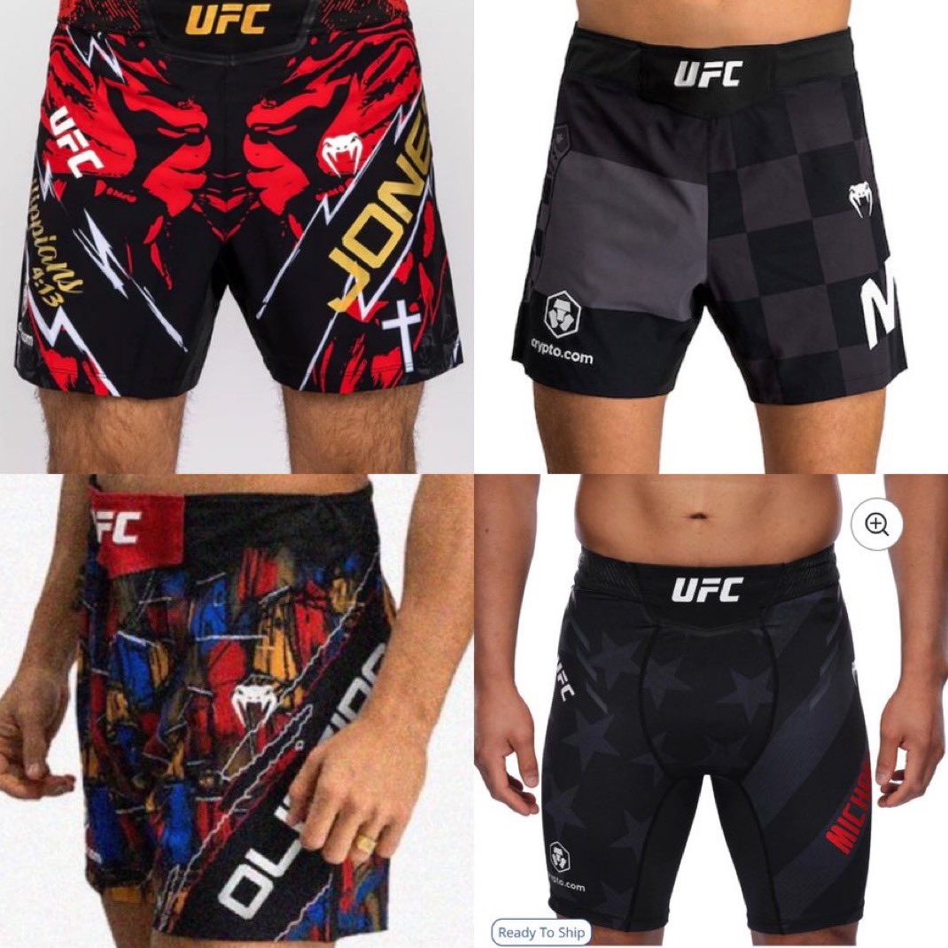 UFN_FR_'s tweet photo. Tout les shorts customs pour l’#UFC309 sont sorti 🩳🔥

• Jon Jones 
• Stipe Miocic 
• Charles Oliveira 
• Michael Chandler https://t.co/MTDL9JXtDb