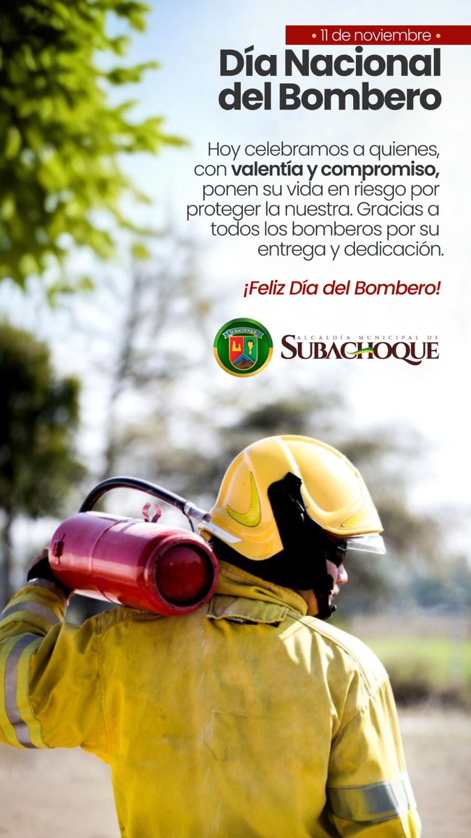 Expresamos nuestro  profundo reconocimiento y gratitud a los integrantes del Cuerpo de Bomberos Voluntarios del municipio de #Subachoque, a todas las delegaciones de #Cundinamarca y el país.