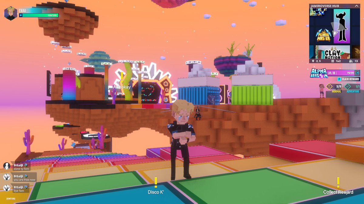 TraiGosol's tweet photo. Vibin' out with @JamiroquaiHQ in @TheSandboxGame. Talk about virtual insanity 🤪😵‍💫 @TheSandboxGame https://t.co/BVBguNH6xL #TheSandbox #AlphaSeason4 #AS4SocialChallenge https://t.co/k7pTYI6ywK
