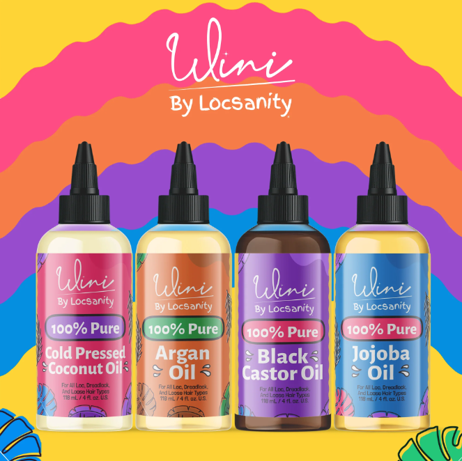 locsanity's tweet image. Unlock the power of pure oils with Wini by Locsanity! 🌿

Whether you need hydration, strength, or nourishment, our 100% pure Cold Pressed Coconut Oil, Argan Oil, Black Castor Oil, and Jojoba Oil are the perfect additions to your loc care routine.💧✨

#Locsanity #LocCare