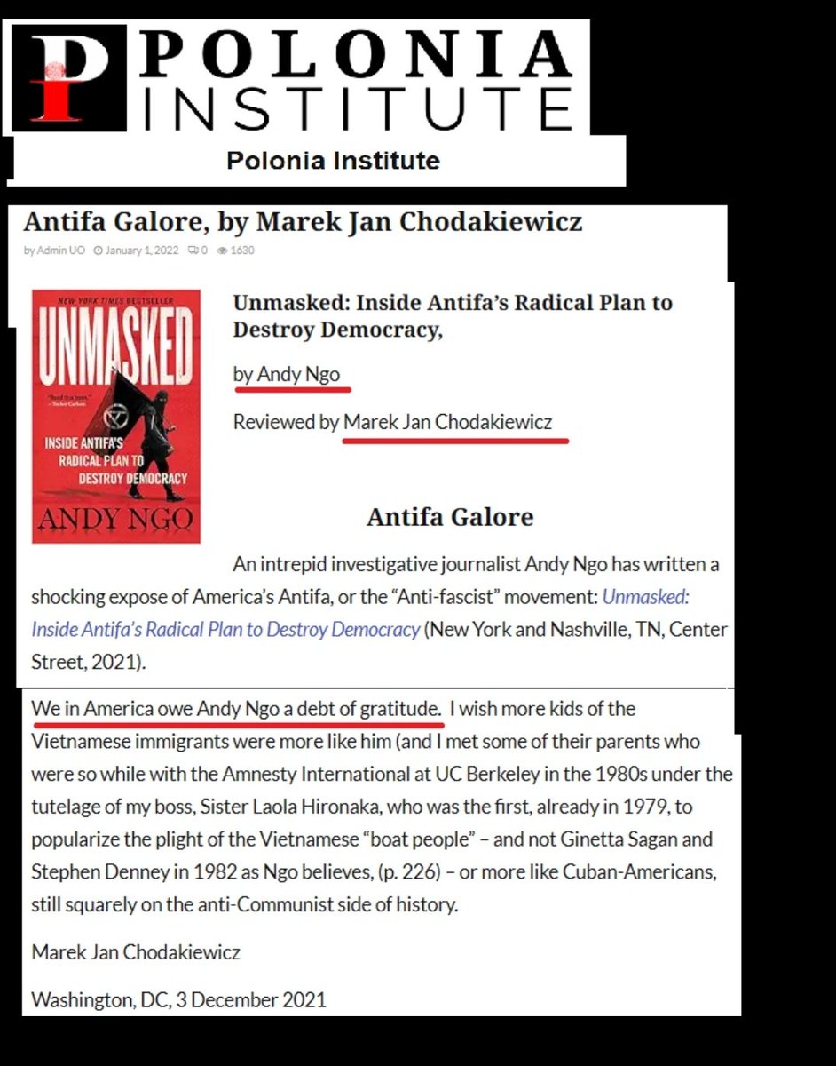 Fana43124688's tweet photo. Mastermind/#Chodakiewicz / Institut für Weltpolitik.
Rezension von Ngos Buch Unmasked: Einblicke in Antifas radikalen Plan zur Zerstörung der Demokratie.
Wir in Amerika sind #Andy #Ngo zu Dank verpflichtet.
#Polen #Amerika https://t.co/Jw6hYLHRDp