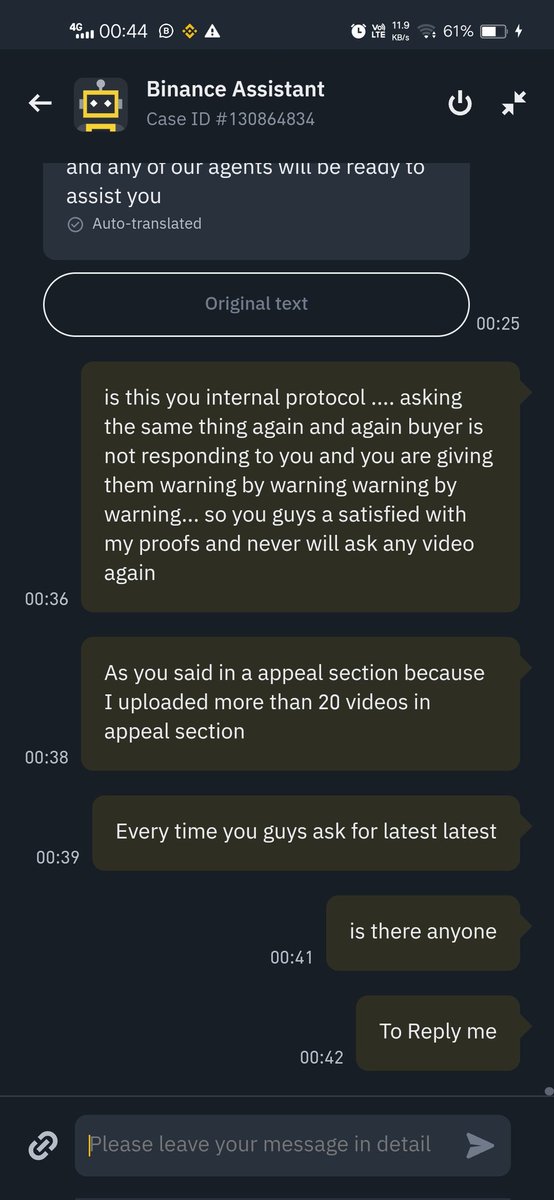 alxhumaid's tweet photo. @BinanceHelpDesk No one is here to attend me ... They are giving warning by warning .... I uploaded differrent types of proof they asked ... Until my upload limut is full ... Now they givibg warning again ... I will sue you in court if you does like this and will not give result. https://t.co/VXCfrJPYzH