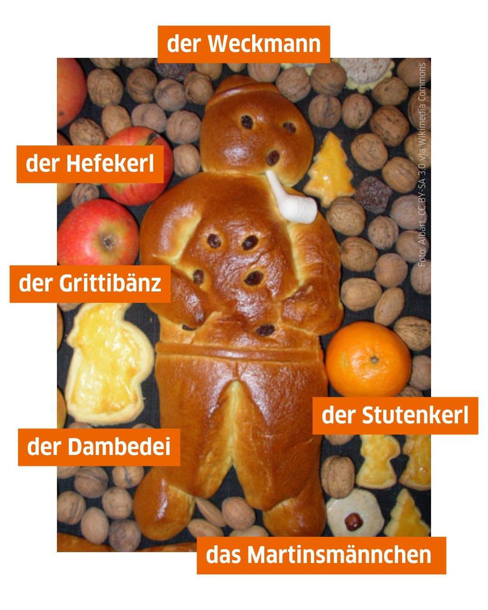 GI_Tschechien's tweet photo. #Weckmann je tradiční pečivo z kynutého těsta ve tvaru malého mužíka, které se péče na svátek sv. Martina (či někdy Mikuláše).

Pod mnoha jmény a podobami (s rozinkami, mandlemi, cukrovou polevou či bez), ho najdete od severního Německa až po Švýcarsko👍🇩🇪🇦🇹🇨🇭

#Německo #tradice https://t.co/wuO5ic4NmT