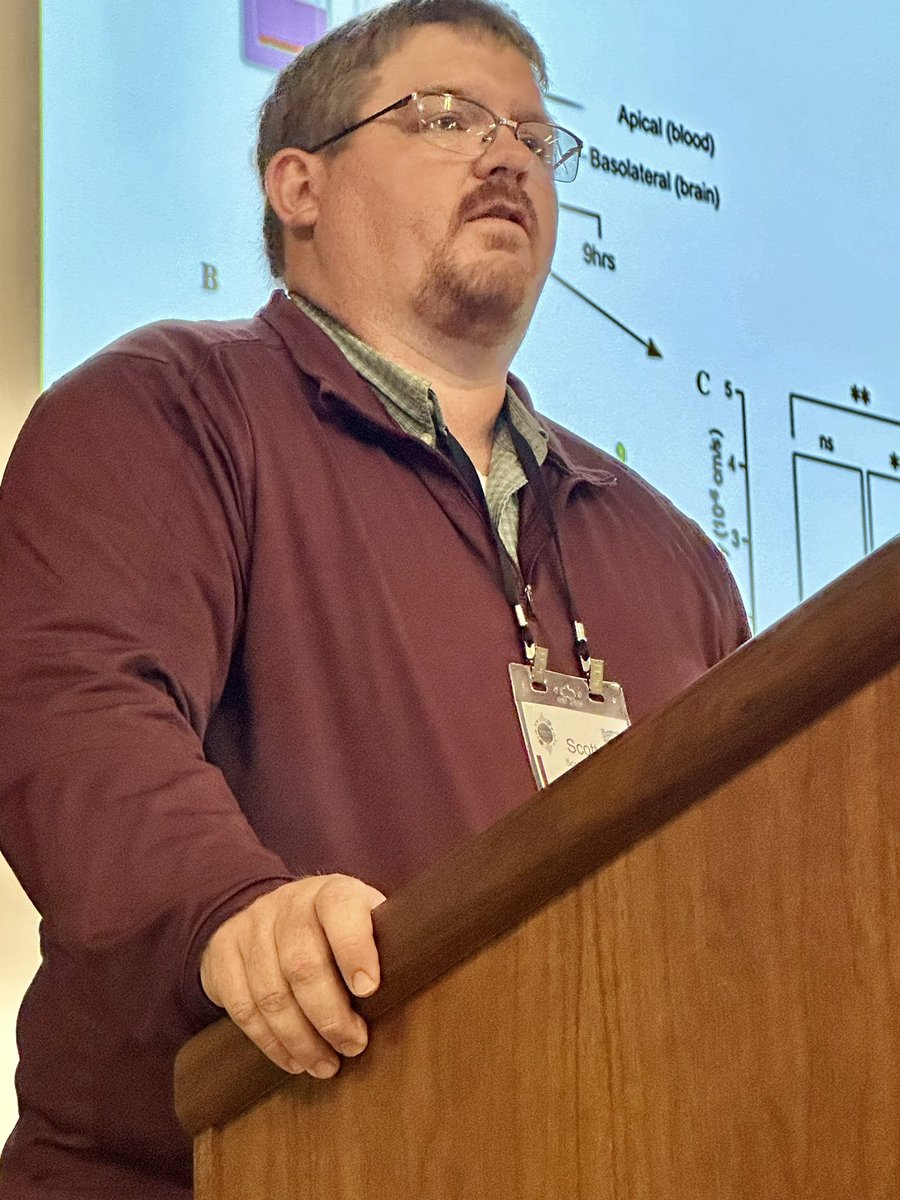 First presentation of the afternoon at the #IUStemCell Research Symposium - Scott Canfield speaking about his work modeling the blood brain barrier using stem cell models