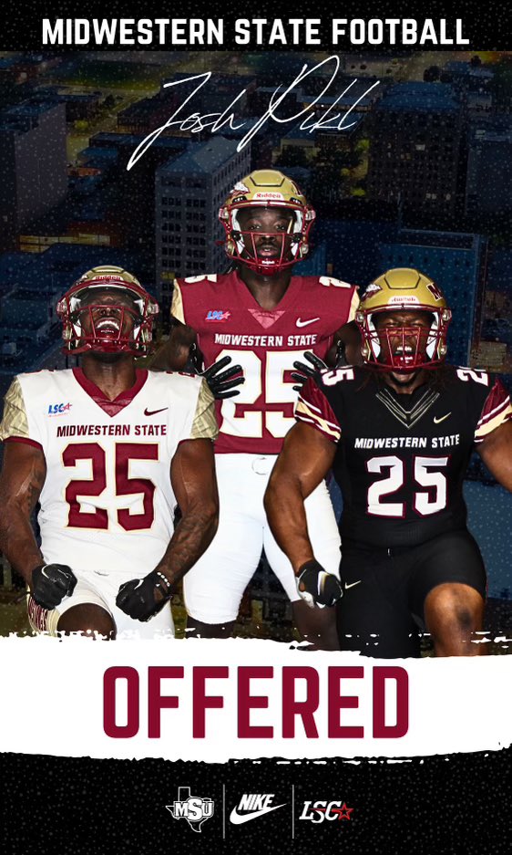 JoshPikl (@joshpikl) on Twitter photo After a great talk with <a href="/BraylonWillis/">Braylon Willis</a> I’m blessed to receive an offer from <a href="/MSUTexasFB/">Midwestern State Football</a> ! AGTG
<a href="/Saddleback_FB/">Saddleback College Football</a> <a href="/coachfischer7/">Jeff Fischer</a> <a href="/CoachProodian/">CoachProodian</a> <a href="/CoachSekander/">Zadi Sekander</a> <a href="/JonathanBunnel/">Jonathan Bunnel</a> <a href="/CoachLukeSC/">Coach Williams Fierro</a> After a great talk with <a href="/BraylonWillis/">Braylon Willis</a> I’m blessed to receive an offer from <a href="/MSUTexasFB/">Midwestern State Football</a> ! AGTG
<a href="/Saddleback_FB/">Saddleback College Football</a> <a href="/coachfischer7/">Jeff Fischer</a> <a href="/CoachProodian/">CoachProodian</a> <a href="/CoachSekander/">Zadi Sekander</a> <a href="/JonathanBunnel/">Jonathan Bunnel</a> <a href="/CoachLukeSC/">Coach Williams Fierro</a>