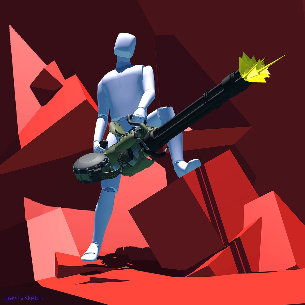 3milies's tweet photo. Process Monday, Sketch of 1 of the many miniguns I've done for a past project. The direction changed, so it ended up in the bin.
Straight out of @gravitysketch, the type of geometry I send to Blender + Photoshop for further postprocess
#ConceptArt #WeaponDesign #VR #GravitySketch https://t.co/65WiEUZfGk