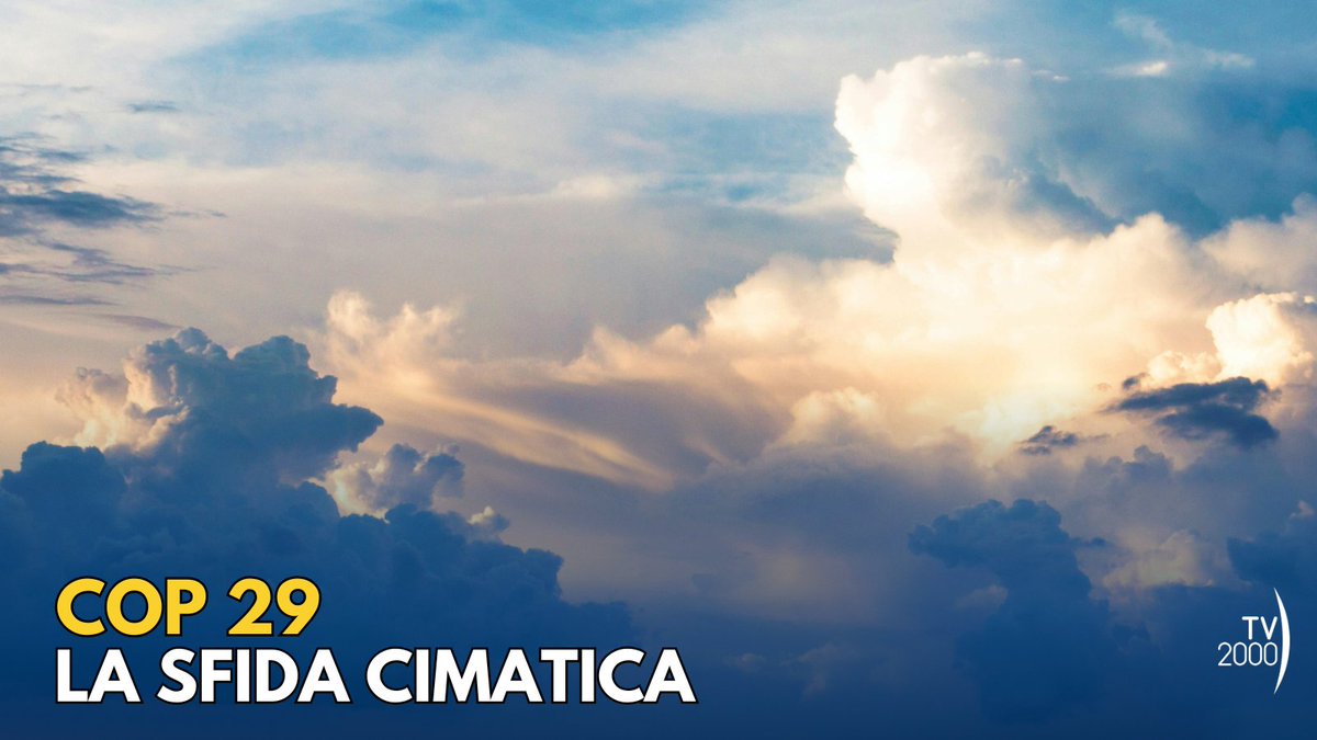 TV2000it's tweet photo. 🌍 #COP29: la sfida climatica 

A #Baku è iniziata la 29esima conferenza delle Nazioni Unite per il contrasto al #cambiamentoclimatico. Tutte le novità a @siamonoitv2000, ore 15.15 su #TV2000 con @SimoLombardo, il climatologo Massimiliano Fazzini, James Buchanan @MovimentoLS_IT #12novembre #canale28 https://t.co/CGAeFElaDw