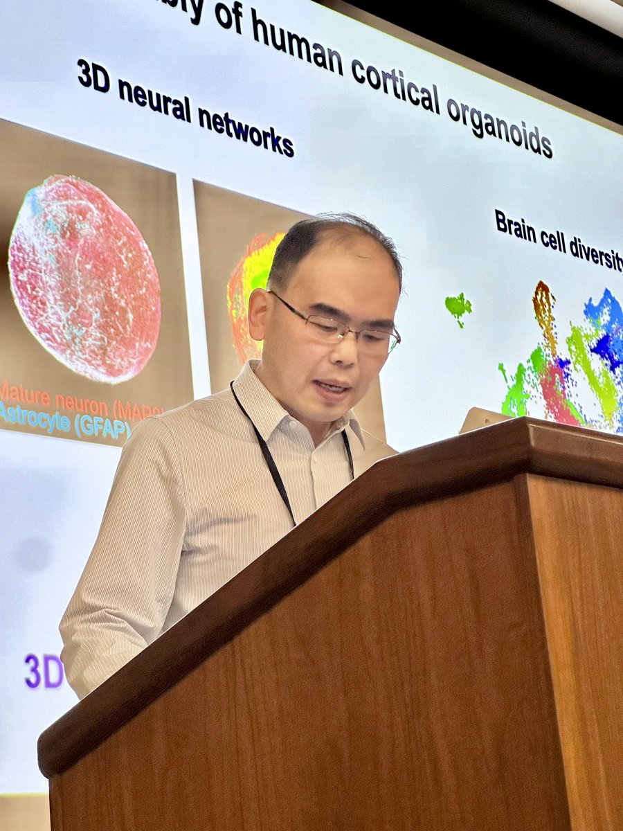 Next up at #IUStemCell Research Symposium - it’s <a href="/FrankFengGuo/">Feng Guo</a> presenting his work on AI and organoids!