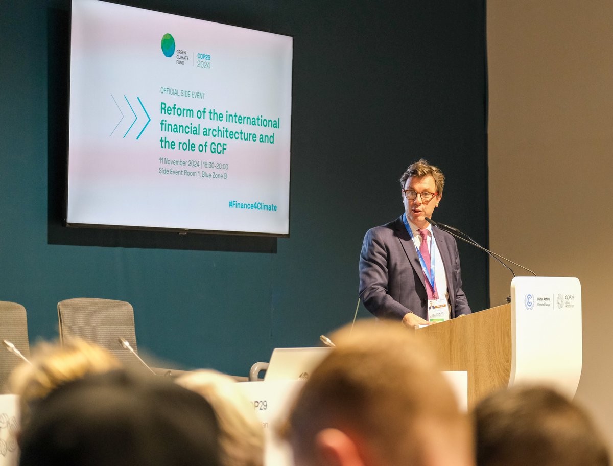 Green Climate Fund (@thegcf) on Twitter photo France's Special Advisor on #ClimateAction <a href="/KevinMagron/">Kévin Magron</a> emphasised the value of complementarity and coherence in the international financial architecture. As we approach the 10th anniversary of the Paris Agreement next year, #Finance4Climate must work for the most vulnerable. France's Special Advisor on #ClimateAction <a href="/KevinMagron/">Kévin Magron</a> emphasised the value of complementarity and coherence in the international financial architecture. As we approach the 10th anniversary of the Paris Agreement next year, #Finance4Climate must work for the most vulnerable.