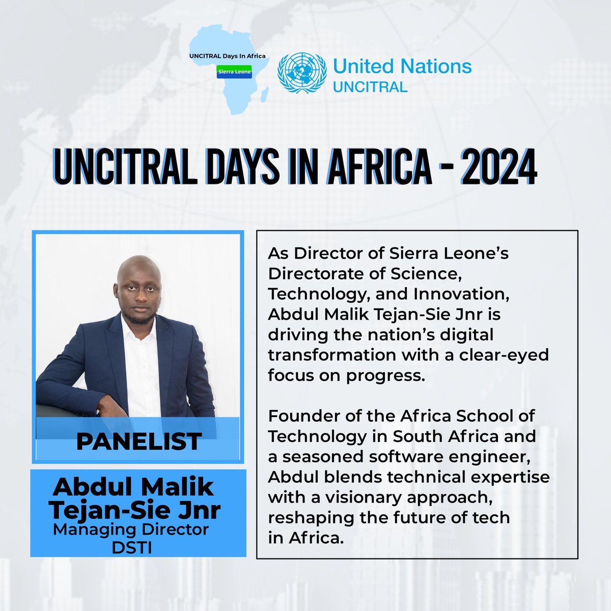 Here’s our other set of panel lineups; Benjamin Herisset &amp; Abdul Malik Tejan-Sie Jnr🤩. 

Join us for transformative insights into Africa’s legal and business environment🌍💫.

Click the link to sign up🔗 docs.google.com/forms/d/e/1FAI…

#SaloneX