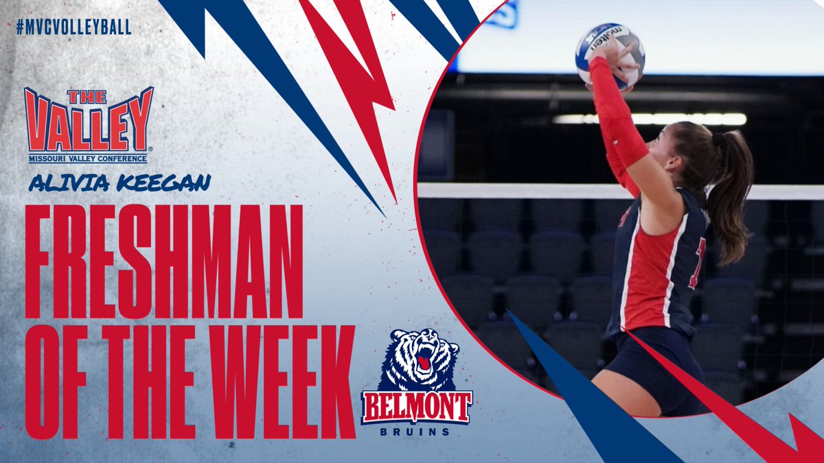 Missouri Valley Conference (@mvcsports) on Twitter photo Freshman of the Weekโก๏ธAlivia Keegan, <a href="/BelmontVB/">Belmont Volleyball</a>
Helped the Bruins to back-to-back wins over the weekend, for 24 kills on .294 hitting to go with 38 assists, 22 digs & 4 blocks. The freshman averaged 2.67 kills, 2.89 points, 4.22 assists & 2.44 digs per set.
#MVCVB Freshman of the Weekโก๏ธAlivia Keegan, <a href="/BelmontVB/">Belmont Volleyball</a>
Helped the Bruins to back-to-back wins over the weekend, for 24 kills on .294 hitting to go with 38 assists, 22 digs & 4 blocks. The freshman averaged 2.67 kills, 2.89 points, 4.22 assists & 2.44 digs per set.
#MVCVB