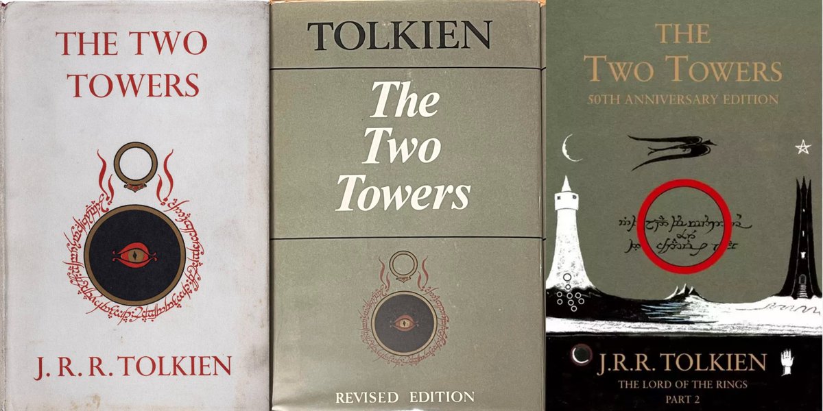 On 11 November 1954: The Two Towers is published!

Being the second part of J.R.R. #Tolkien's epic The Lord of the Rings, it is a volume of two halves. Although the title appears ambiguous, the cover design from Tolkien depicts Minas Morgul on the left and Orthanc on the right.