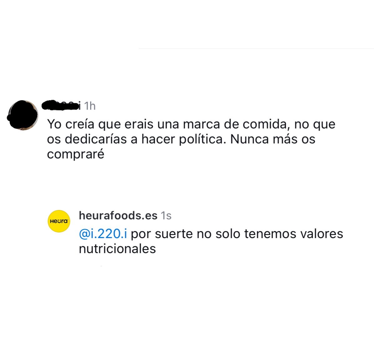 Valores nutricionales, y valores.