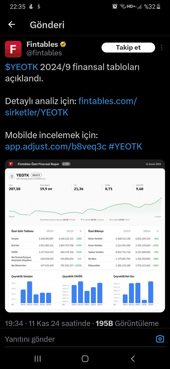 İste bilanço işte #yeotek