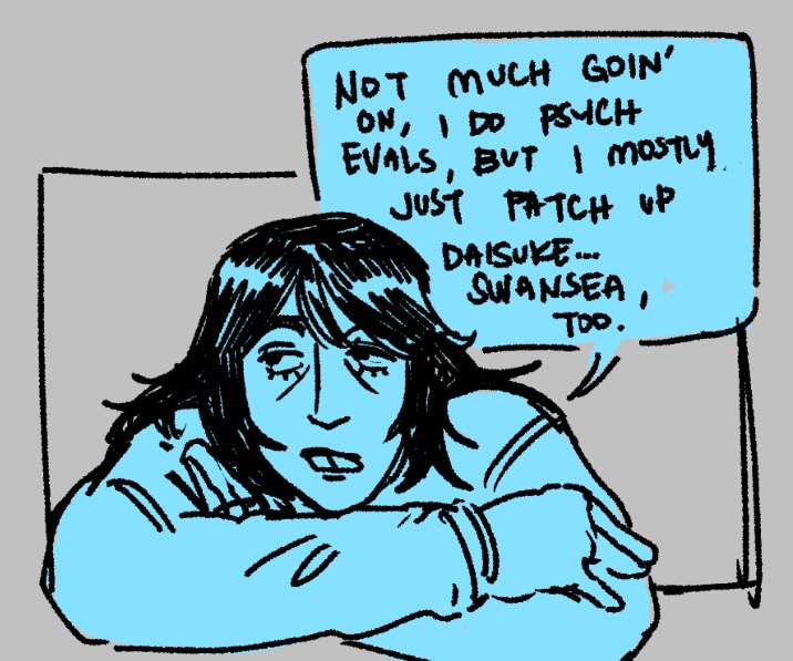 Ask: Anya, what's it like working as a Medic on a spaceship? Do you have regular duties other than Psych Evals? (1/2)