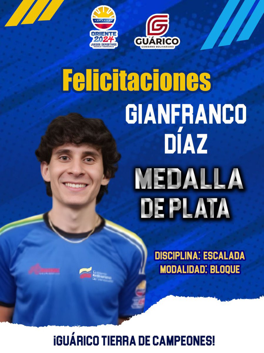 ¡Bravo, Campeones! 🥇🥈

Felicitaciones a los campeones Rafael Galindo quien hoy obtuvo la presea dorada en la disciplina de escalada en la modalidad de bloque y Gianfranco Díaz quien ganó medalla de plata, dejando a Guárico en lo más alto del podium en en esta competencia.